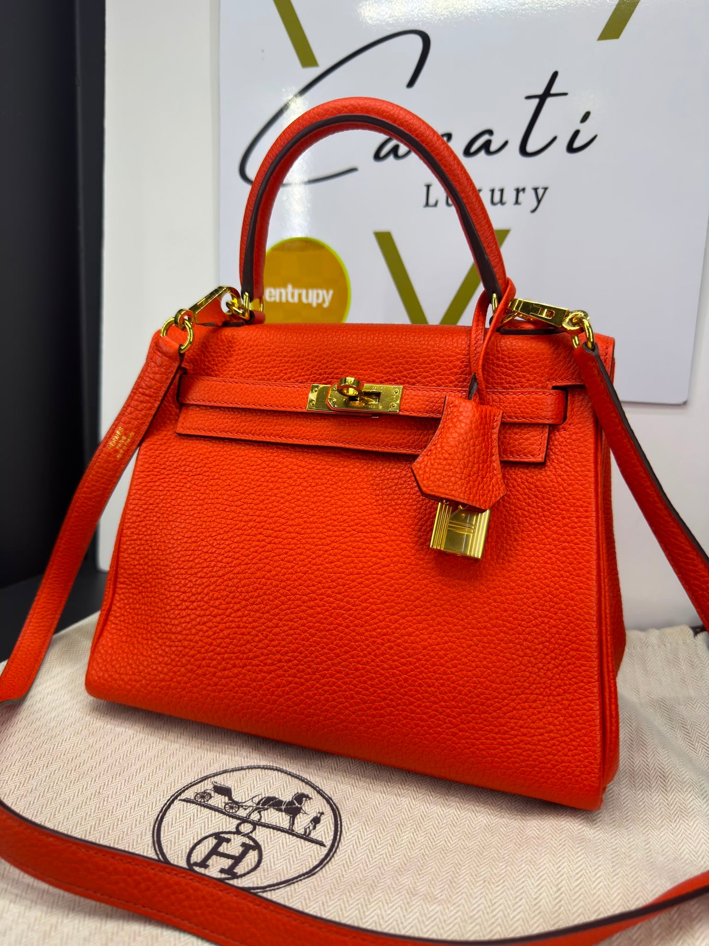 Hermès Kelly Sellier 25  in pelle Epsom