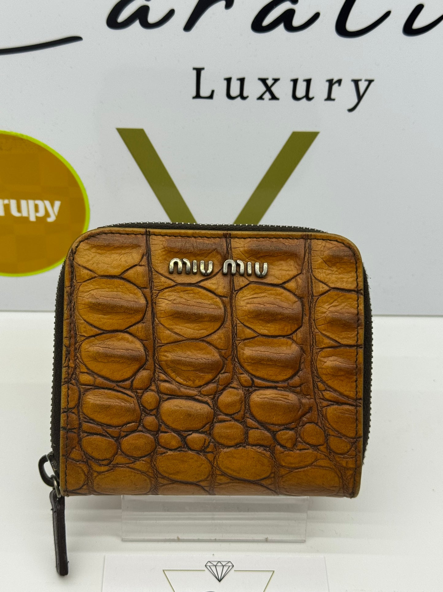 Miu Miu portafoglio compatto crocodile