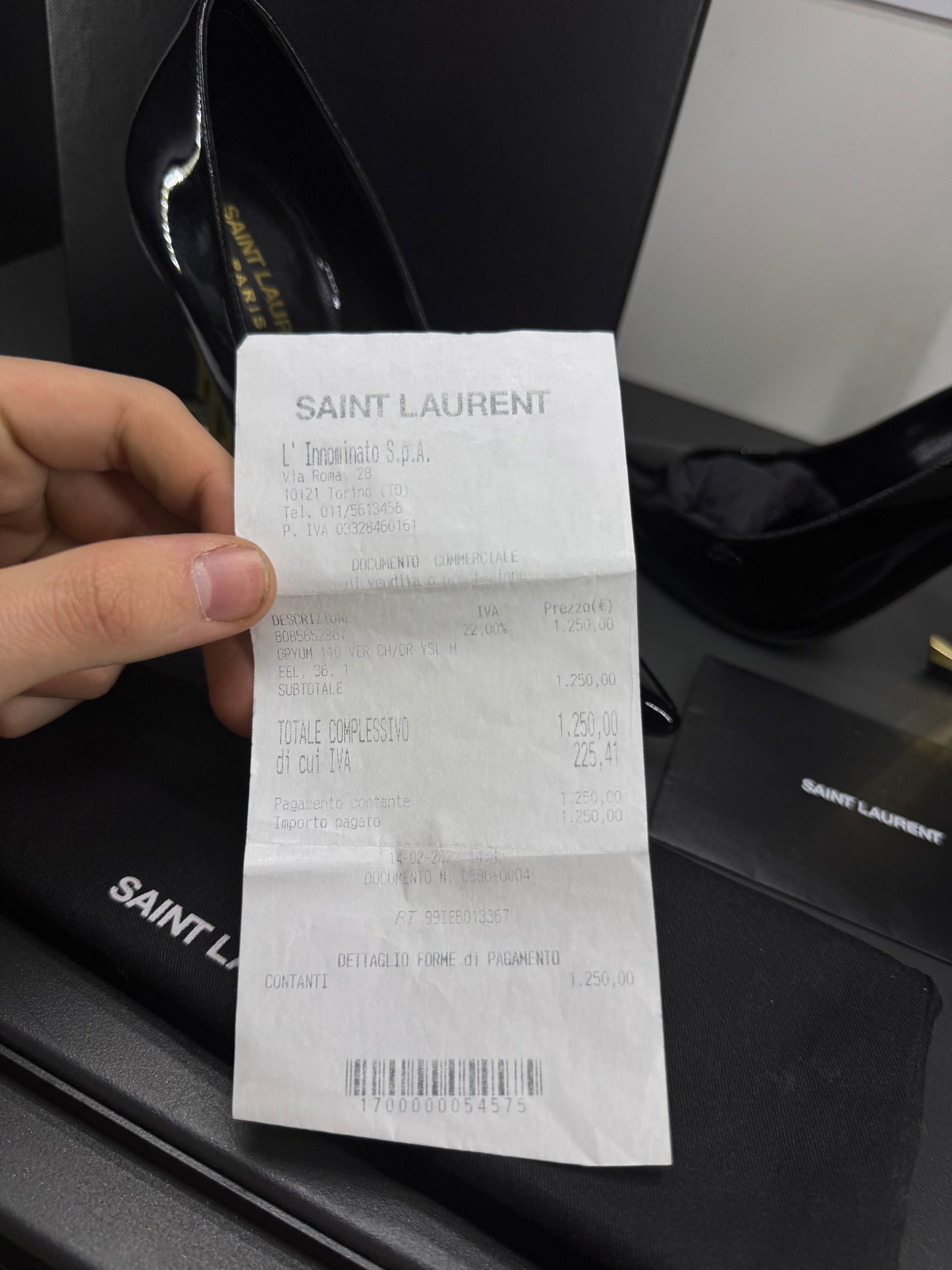 Saint Laurent DÉCOLLETÉ OPYUM CON TACCO DORATO IN VERNICE
