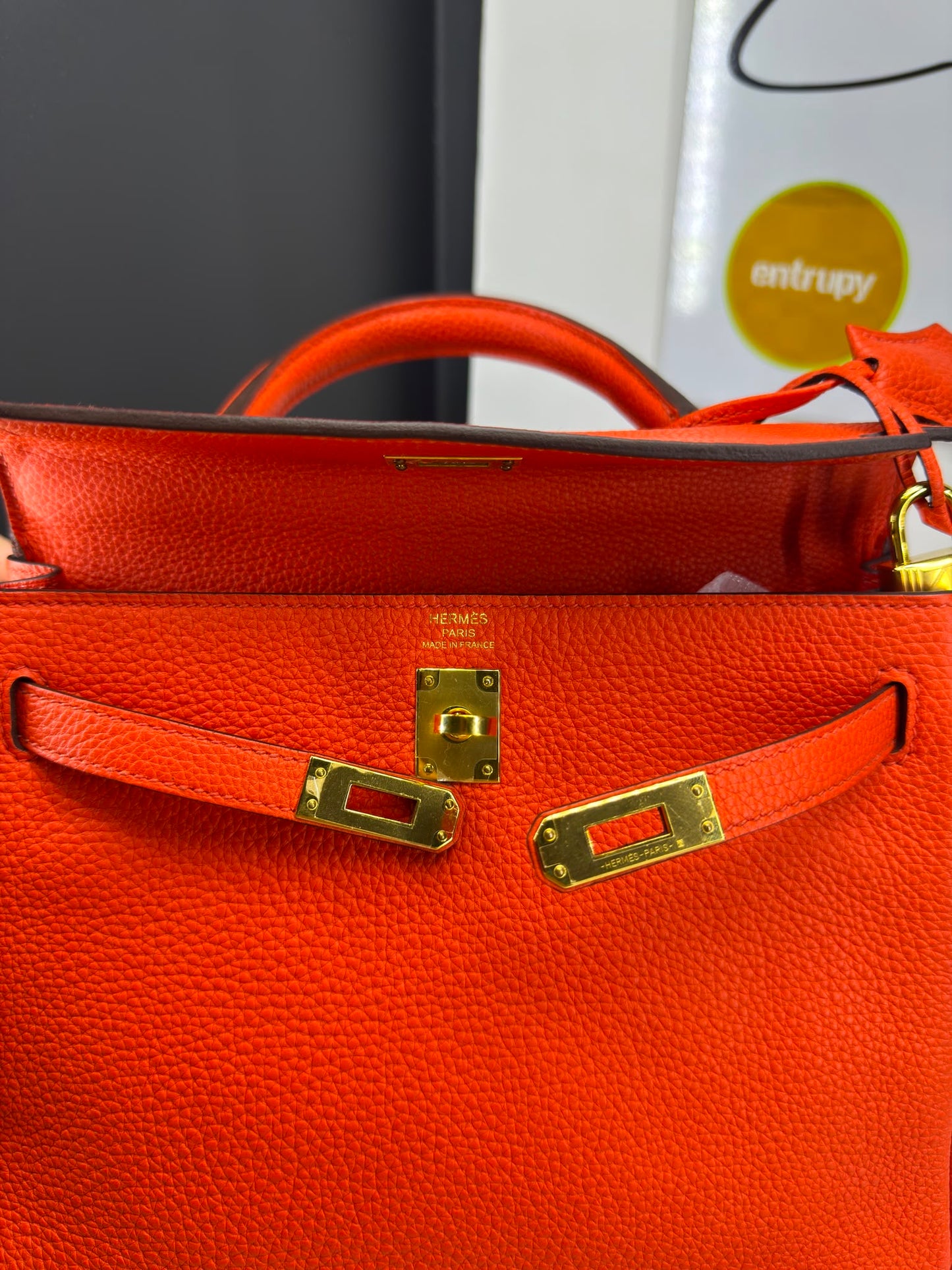 Hermès Kelly Sellier 25  in pelle Epsom