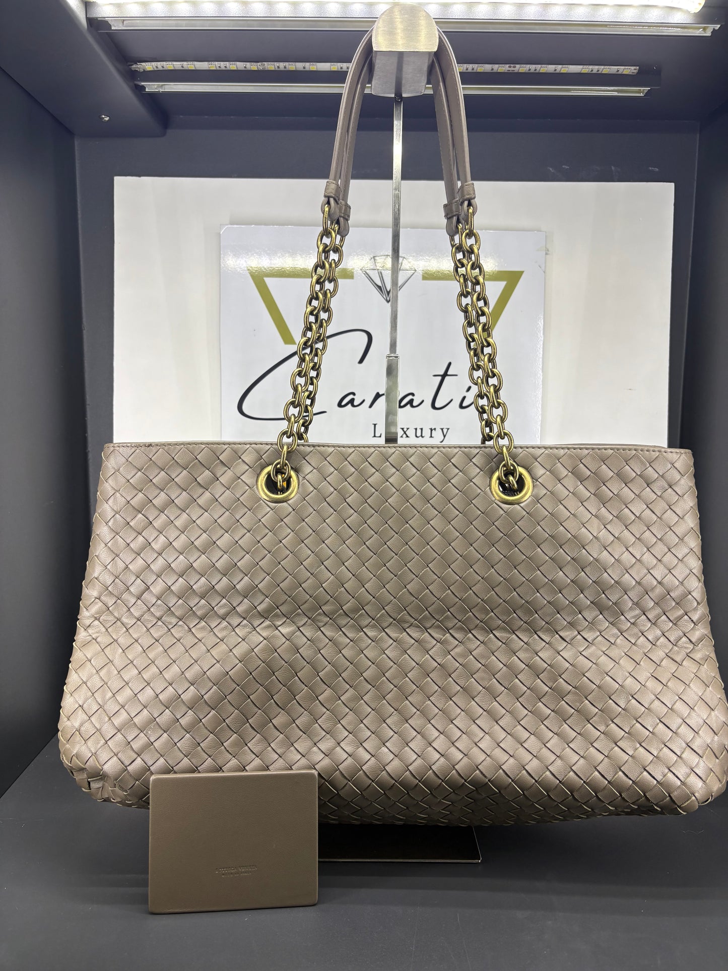 Bottega Veneta Double Chain Intrecciato Nappa Tote Bag