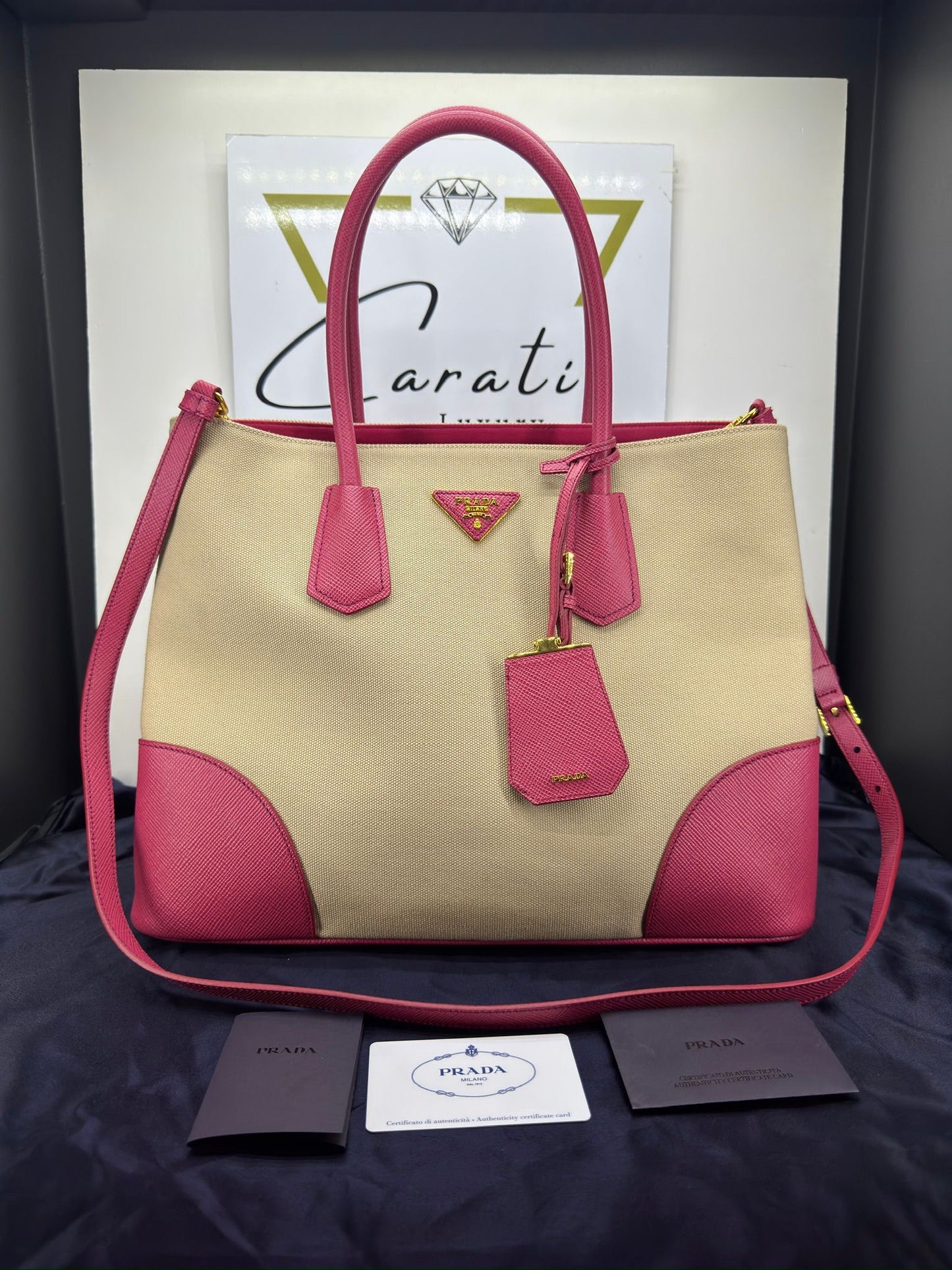Prada Canapa + Saffiano Double Bag