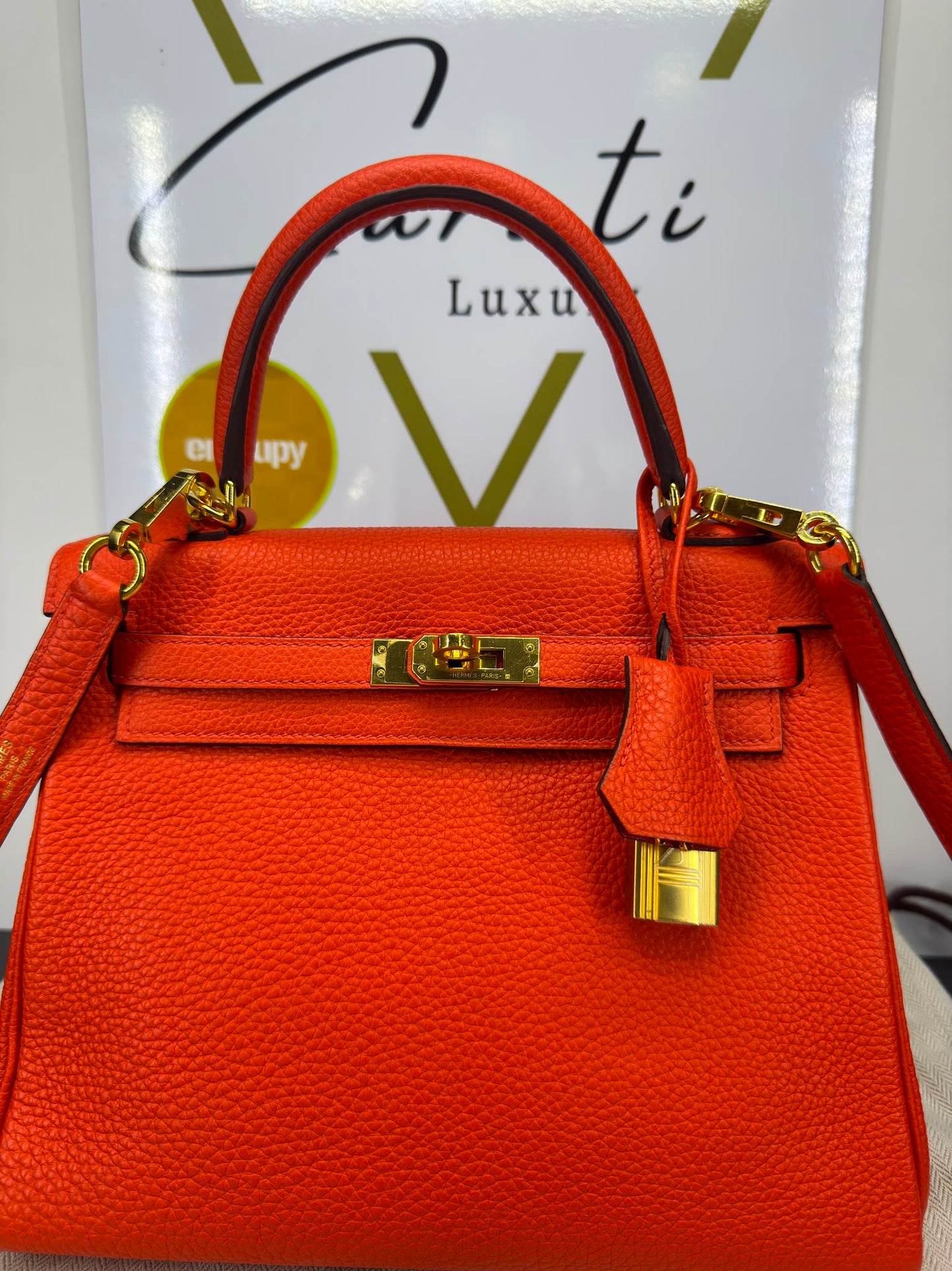 Hermès Kelly Sellier 25  in pelle Epsom