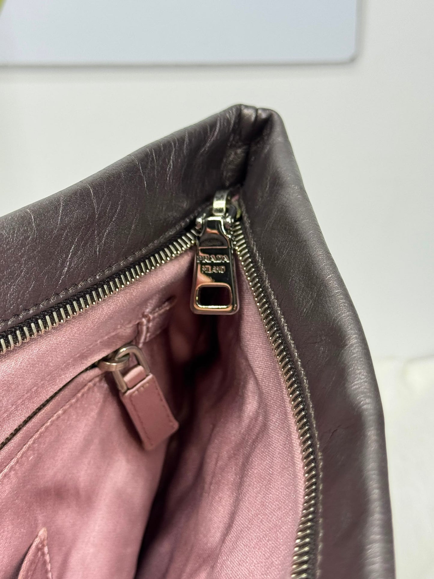 Prada Pleated Nappa Clutch