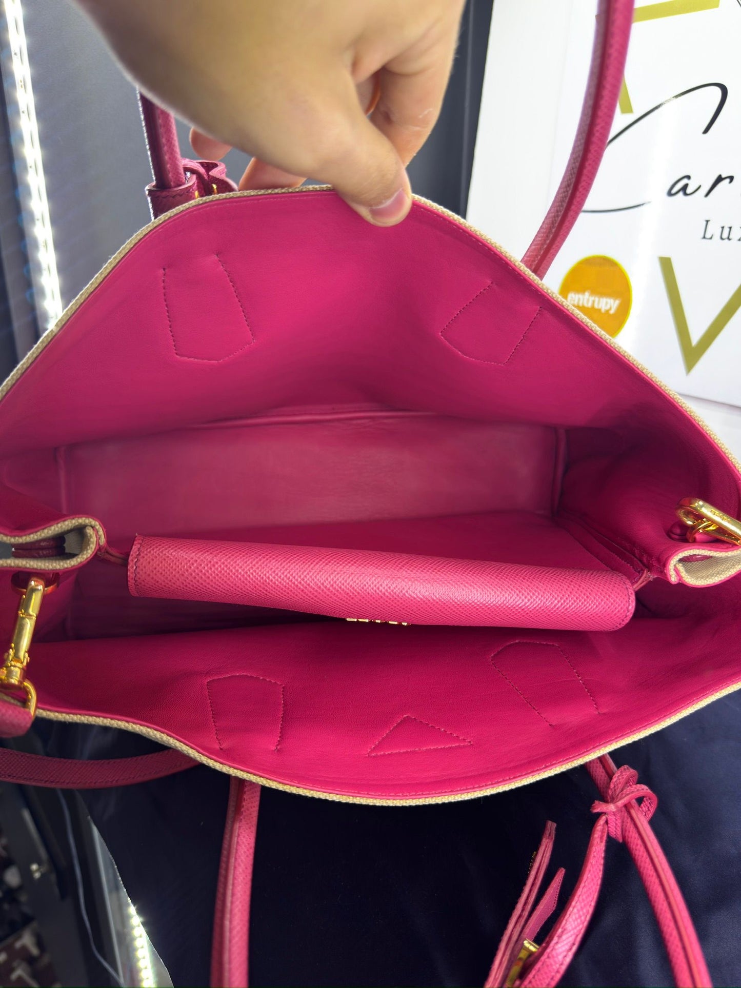 Prada Canapa + Saffiano Double Bag