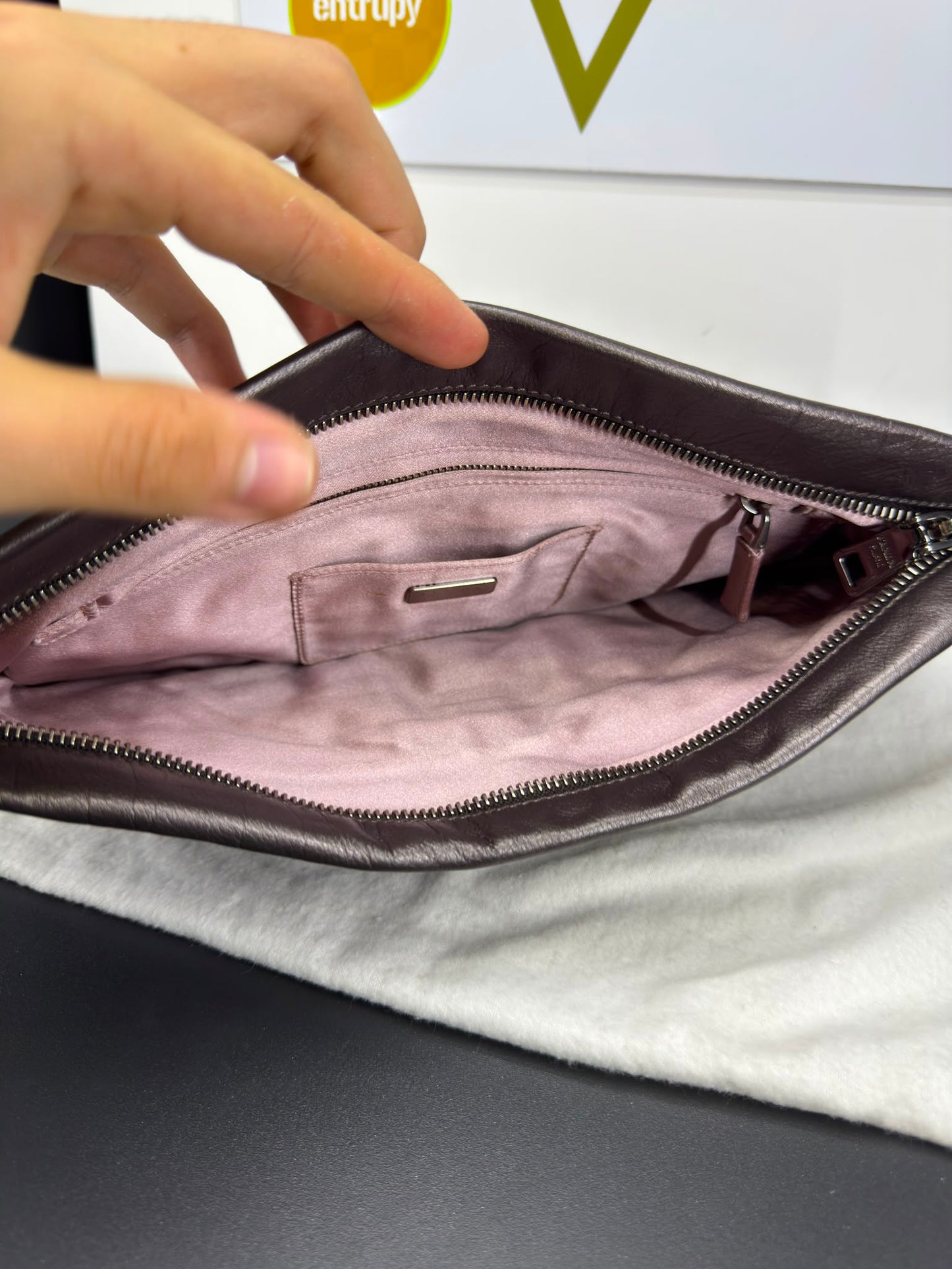 Prada Pleated Nappa Clutch