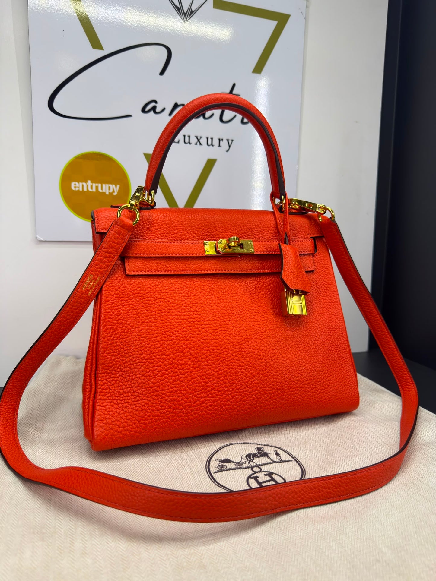 Hermès Kelly Sellier 25  in pelle Epsom