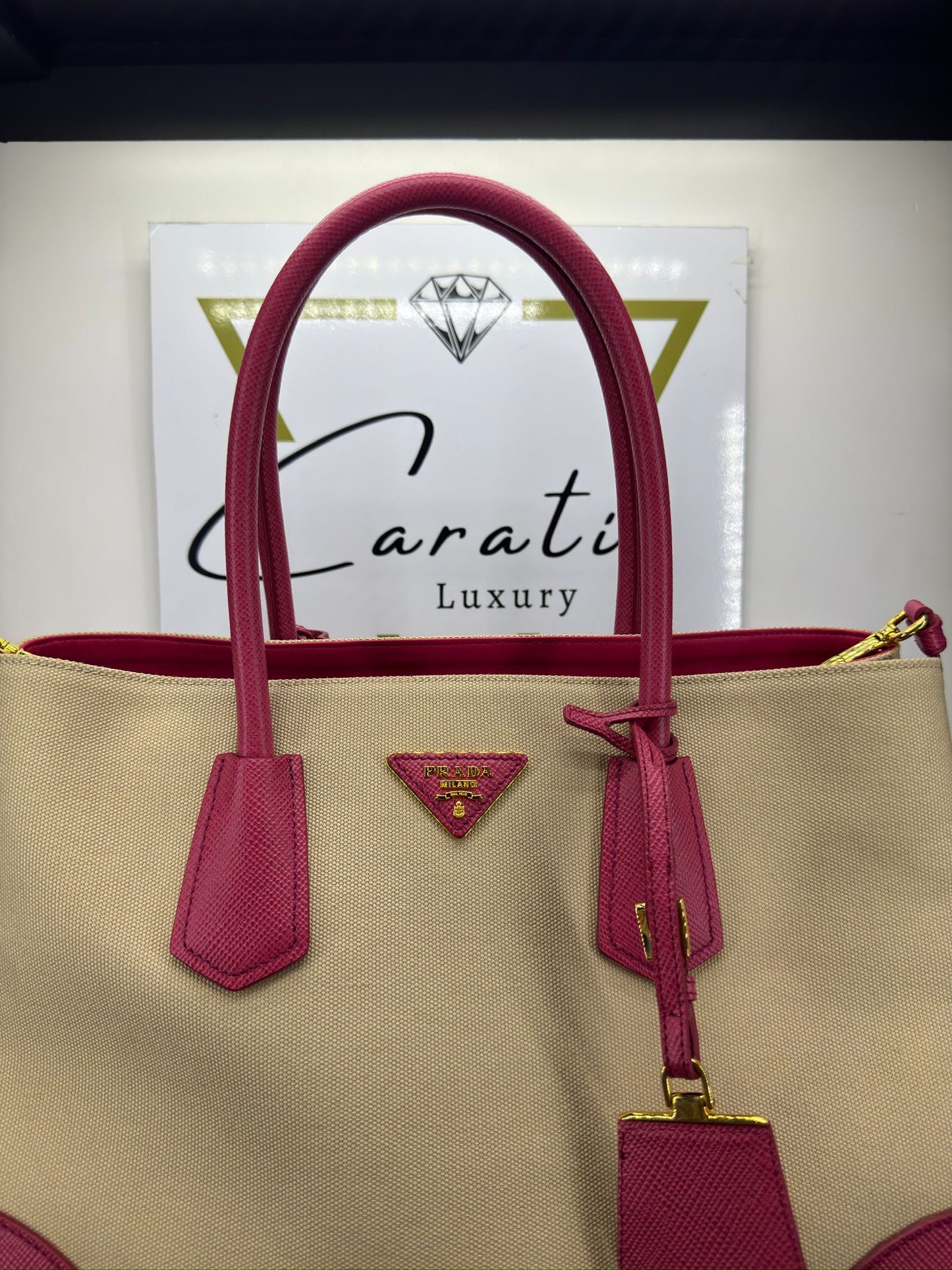 Prada Canapa + Saffiano Double Bag