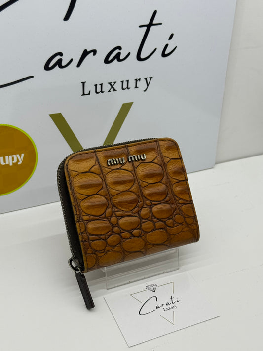 Miu Miu portafoglio compatto crocodile