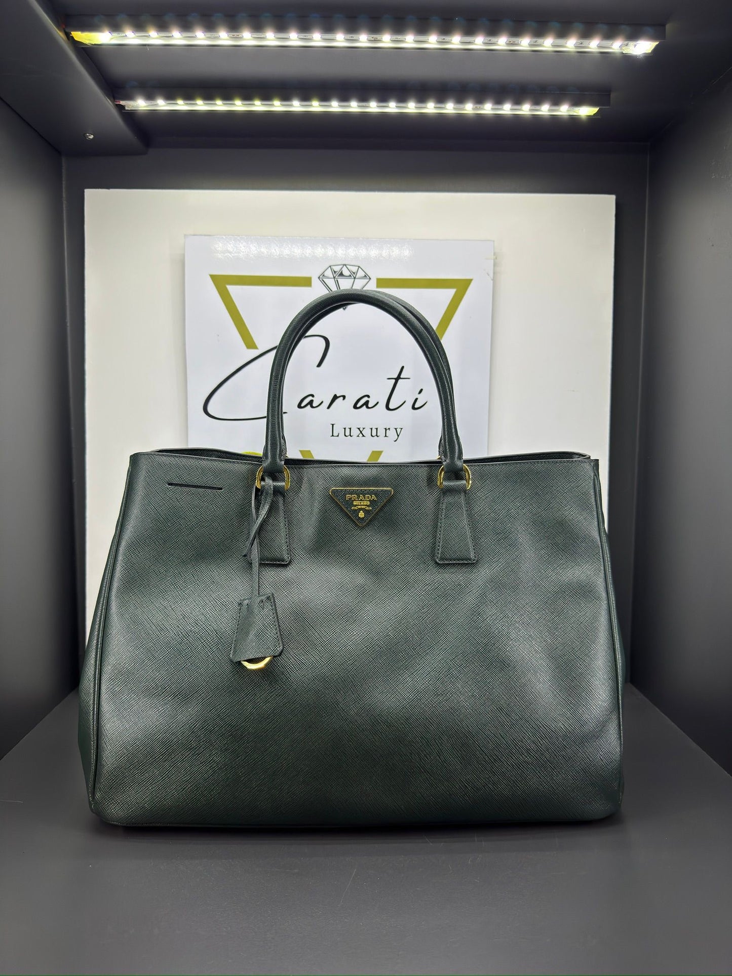 Prada Galleria in pelle Saffiano smeraldo