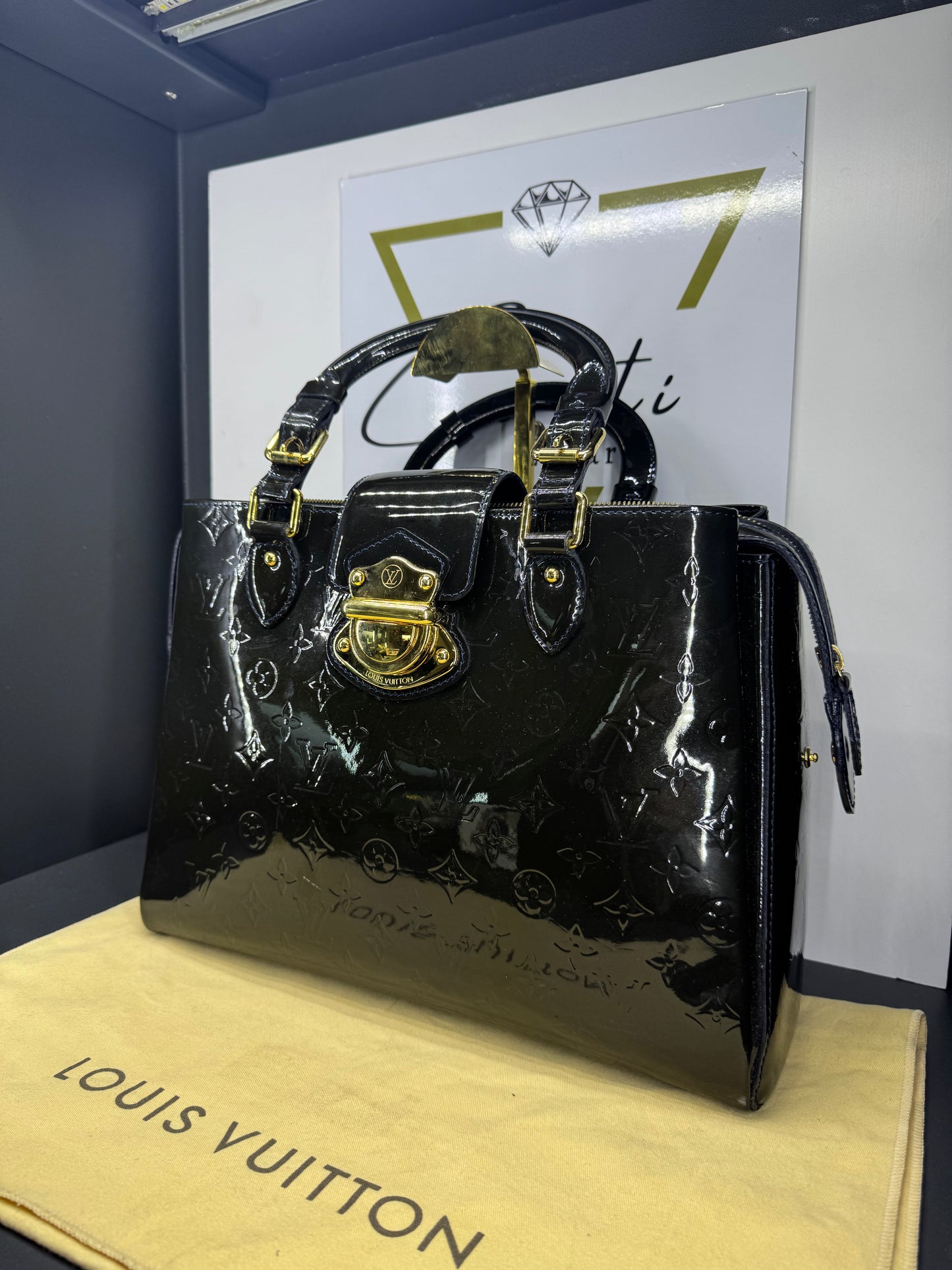 Borsa Louis Vuitton in pelle verniciata Monogram