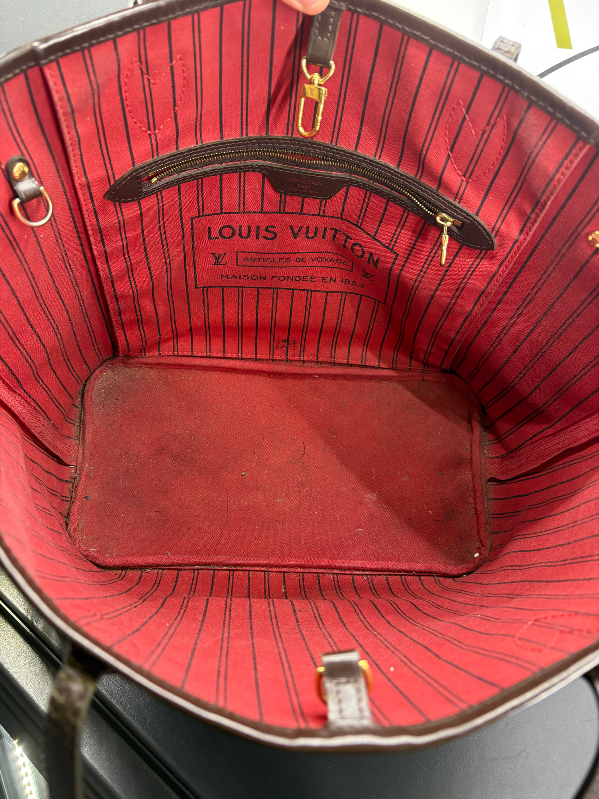 Louis Vuitton  Neverfull tela Damier Ébène