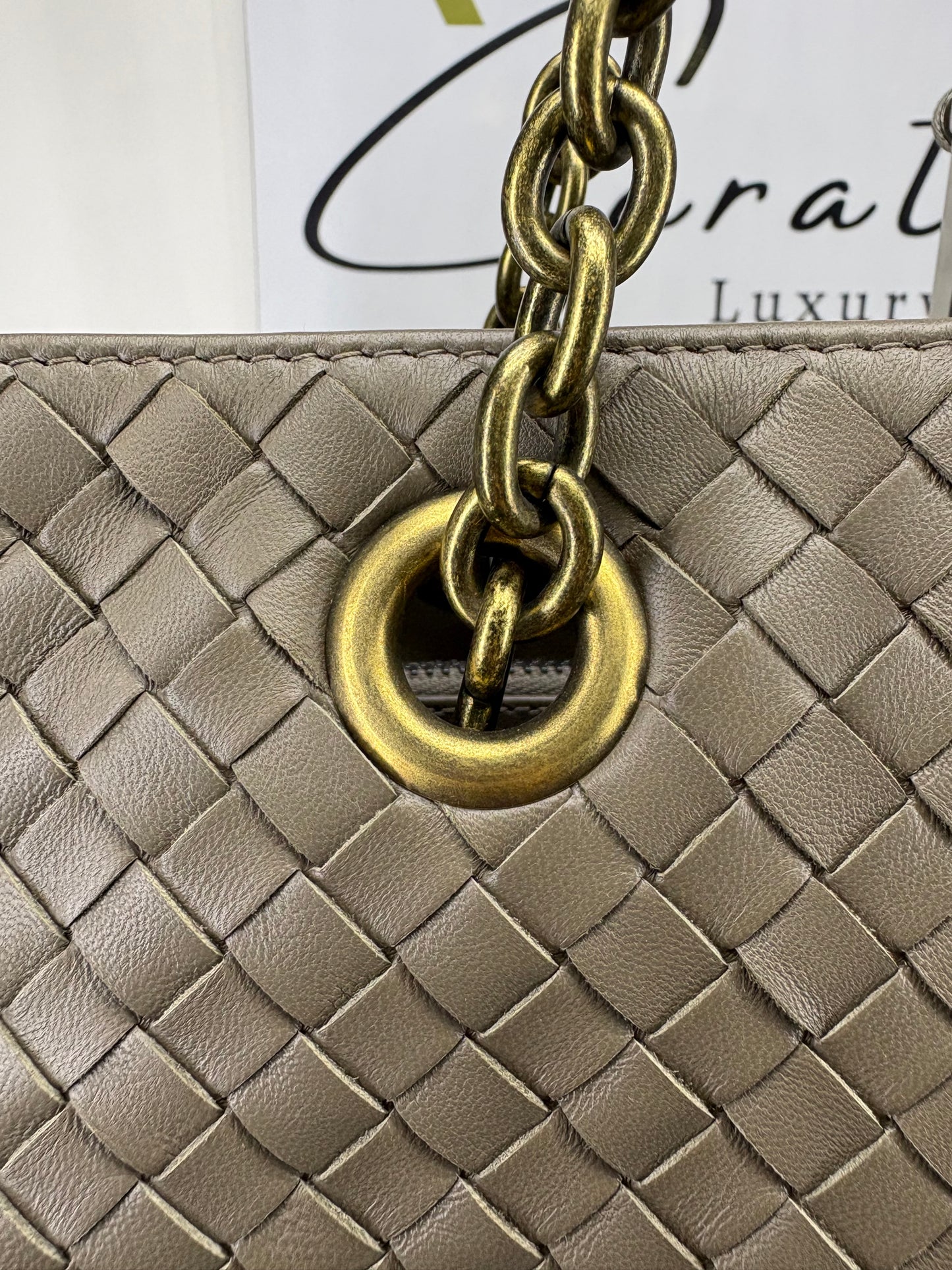 Bottega Veneta Double Chain Intrecciato Nappa Tote Bag