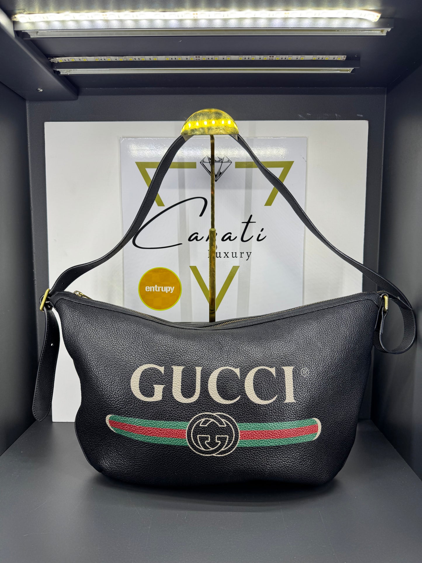 Gucci in pelle marmount big logo