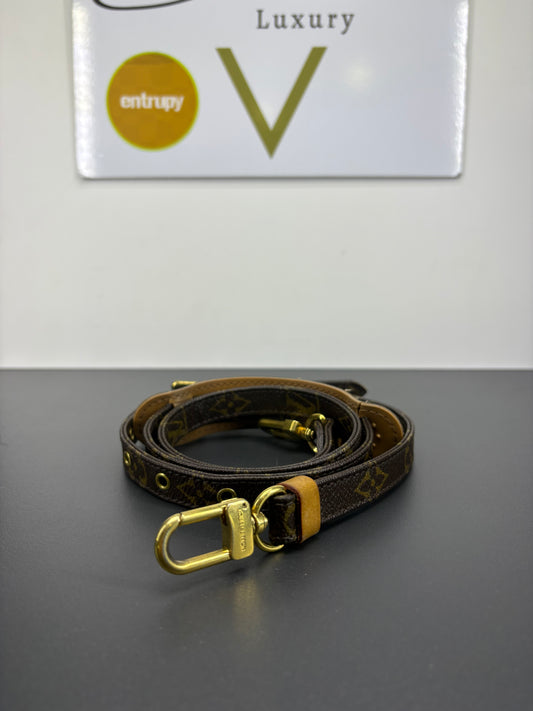 Tracolla regolabile Louis Vuitton in tela Monogram.