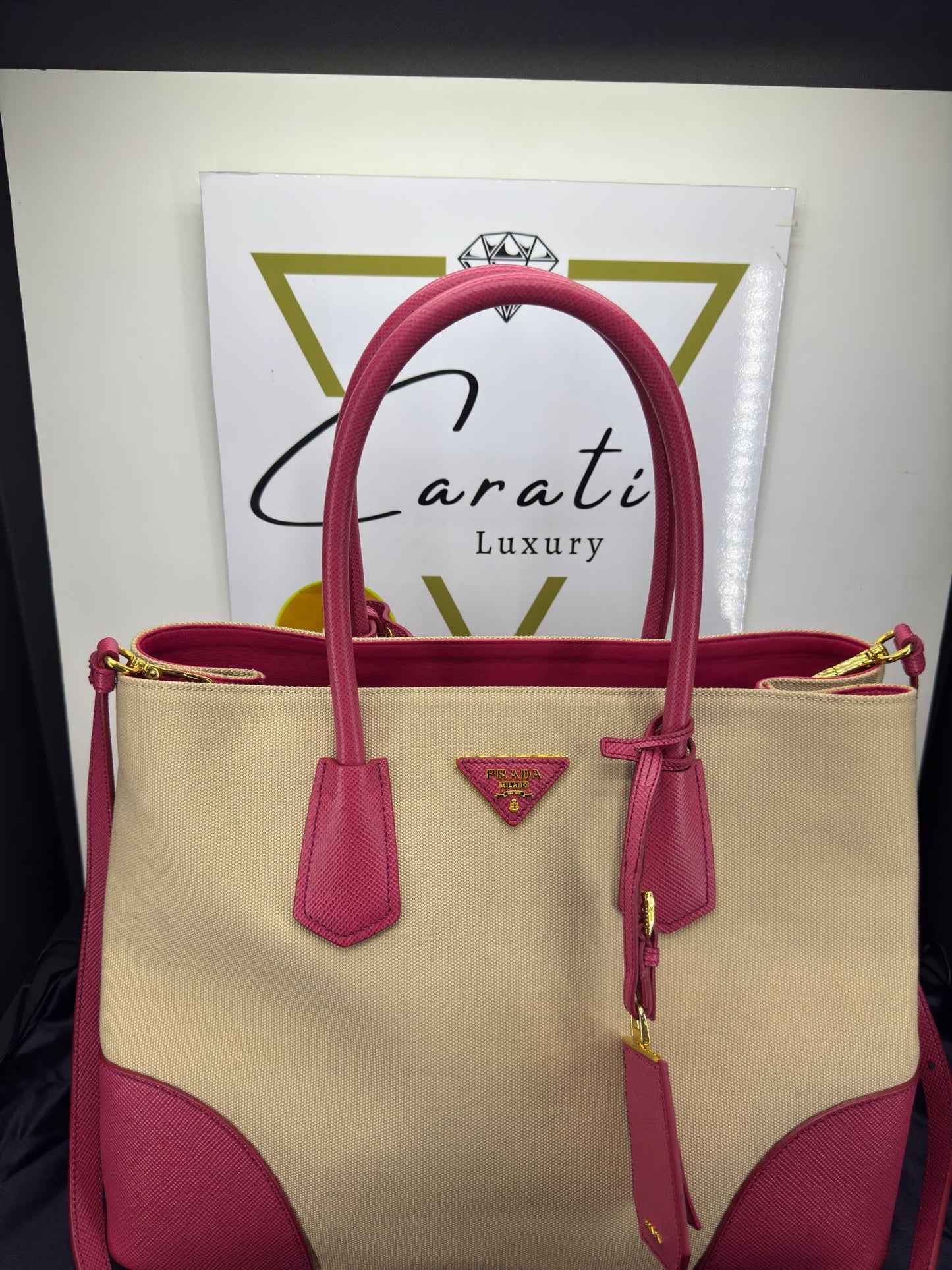 Prada Canapa + Saffiano Double Bag