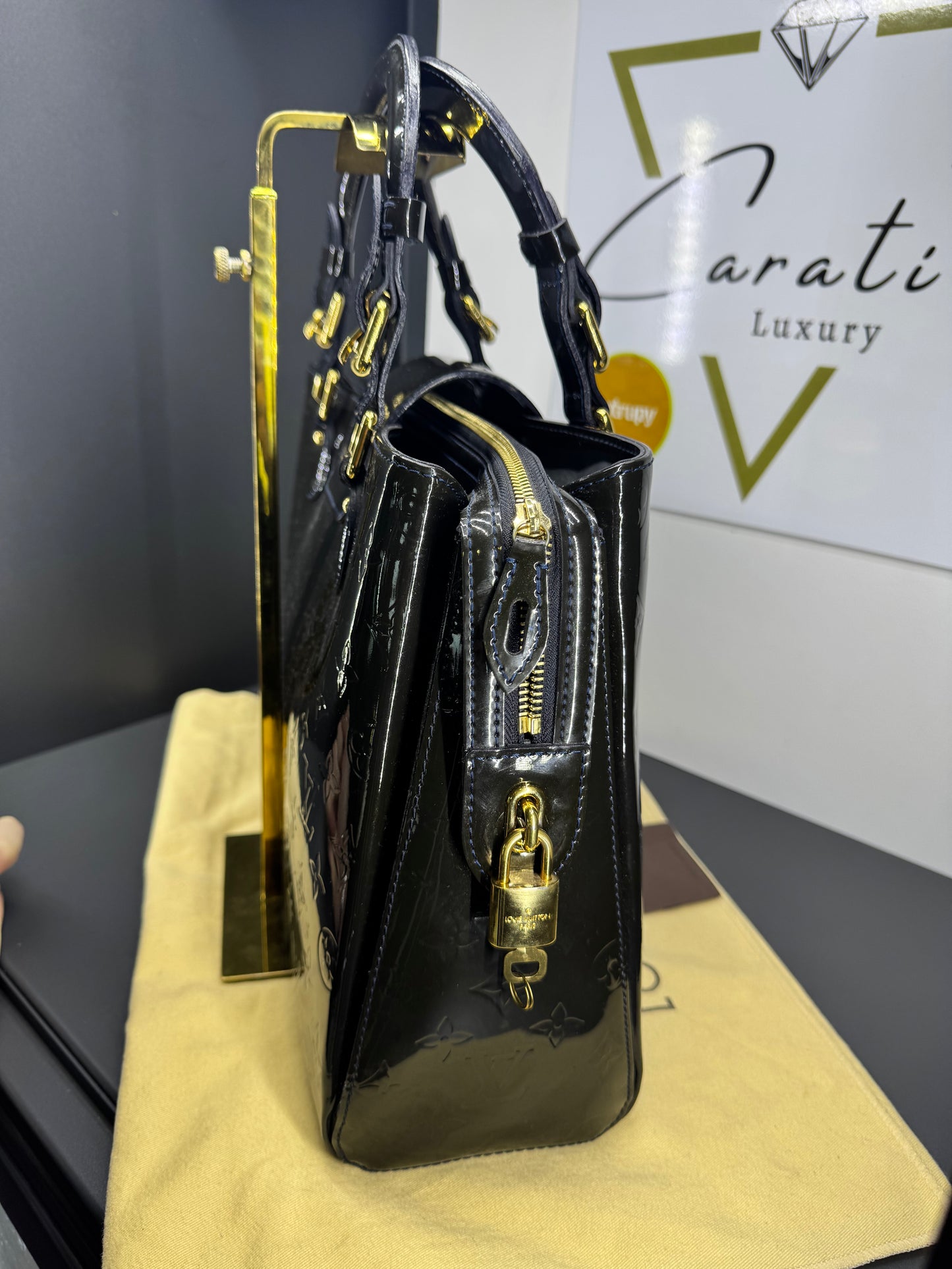 Borsa Louis Vuitton in pelle verniciata Monogram