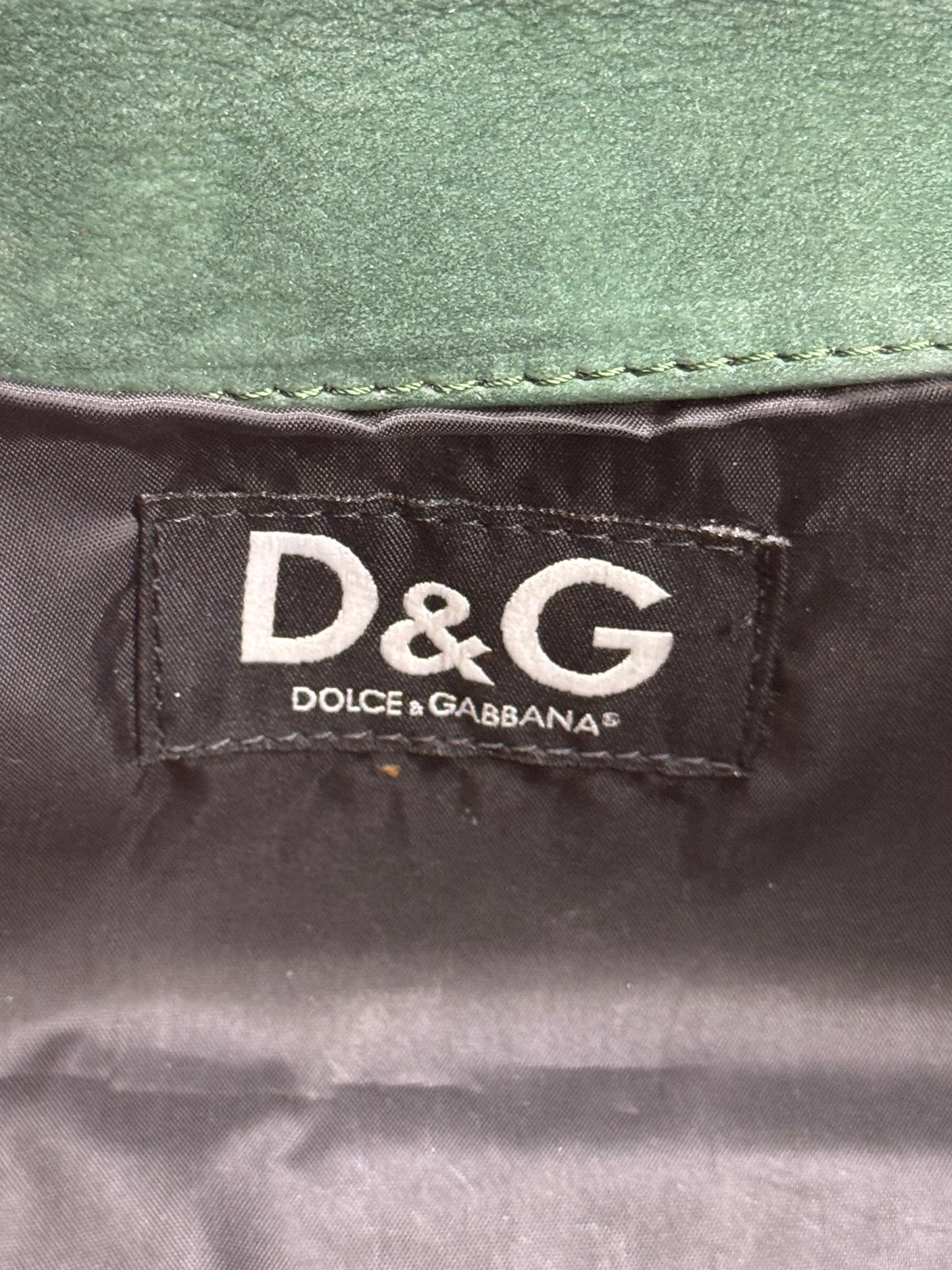 Dolce e Gabbana borsa a spalla verde in velluto