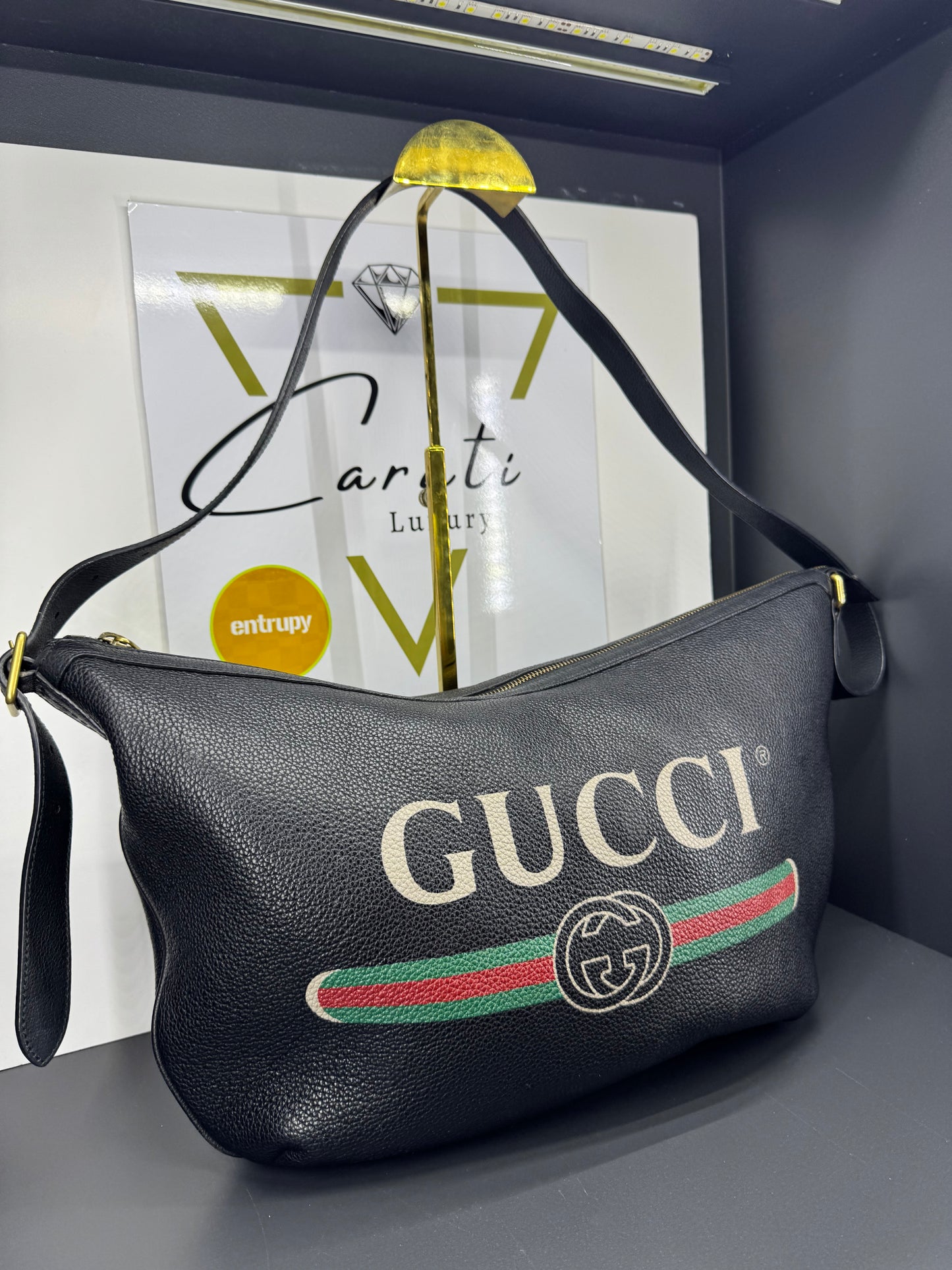 Gucci in pelle marmount big logo