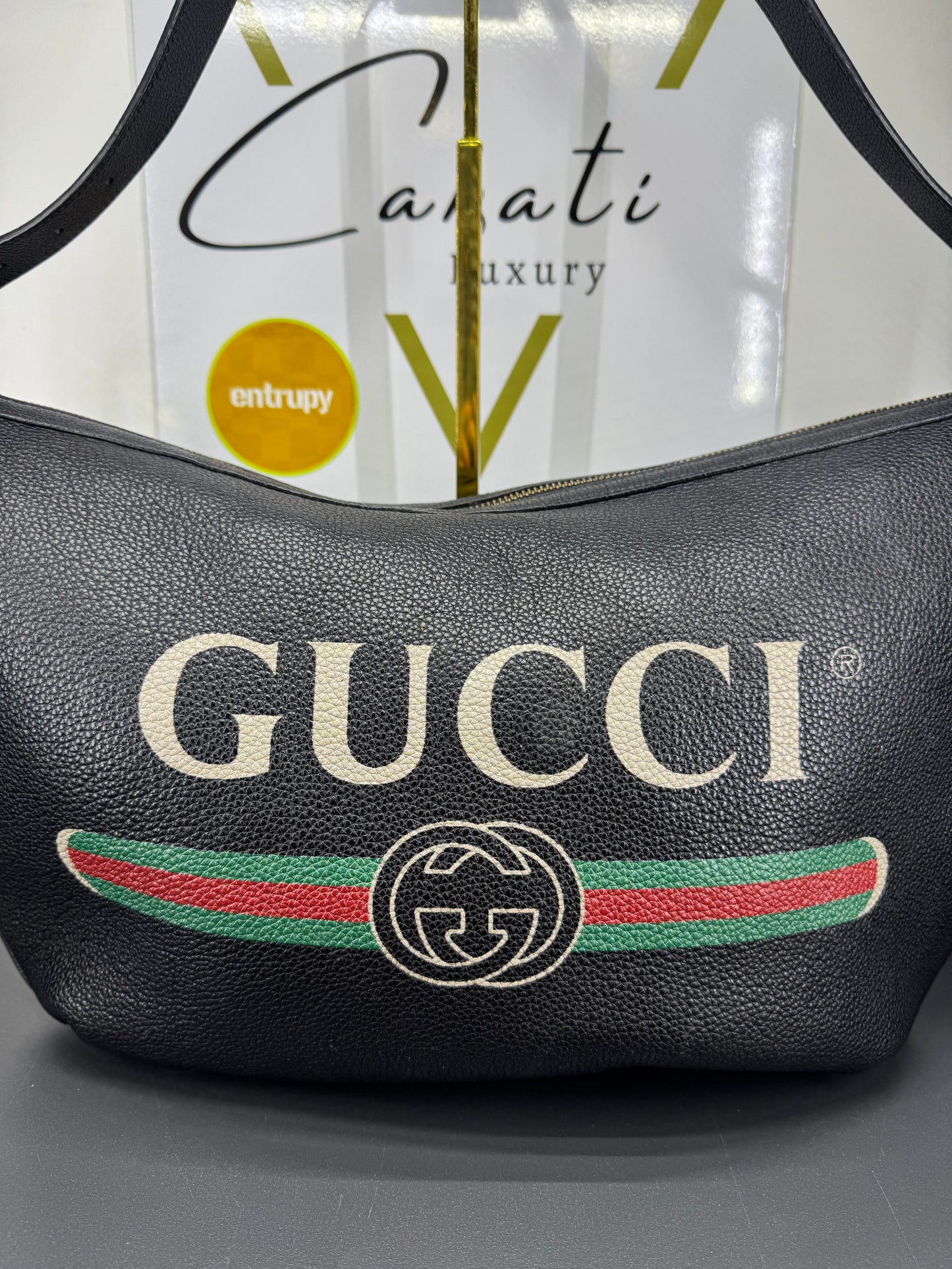 Gucci in pelle marmount big logo