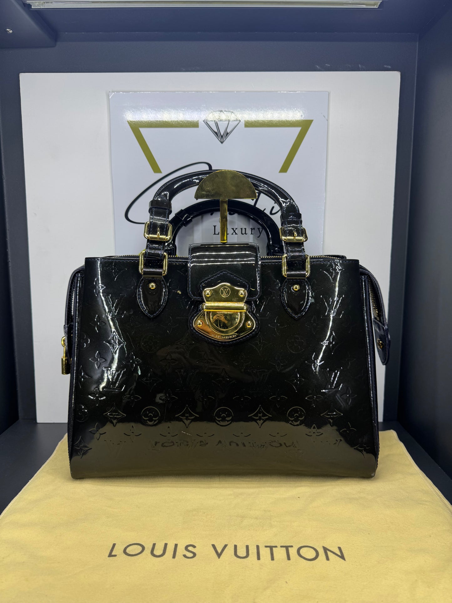 Borsa Louis Vuitton in pelle verniciata Monogram