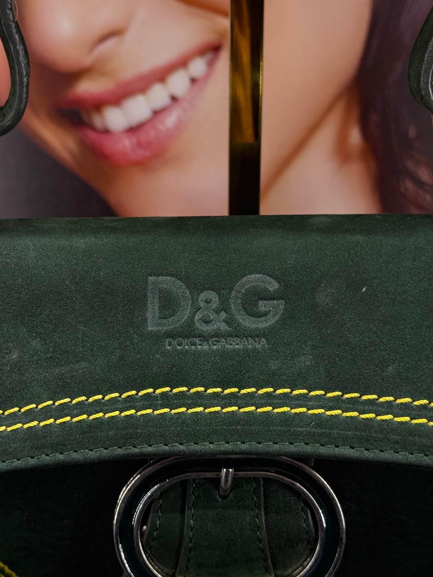 Dolce e Gabbana borsa a spalla verde in velluto