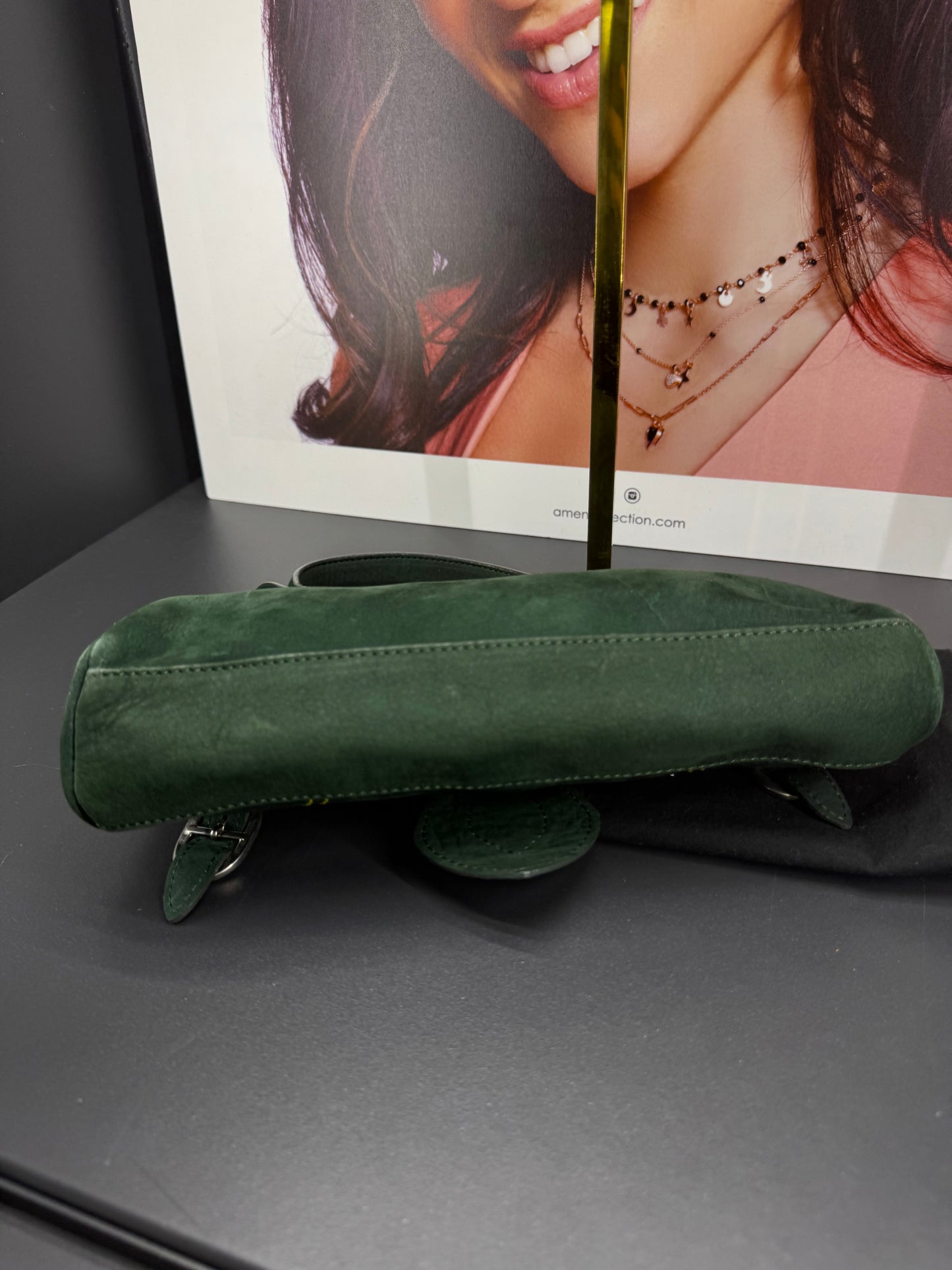 Dolce e Gabbana borsa a spalla verde in velluto