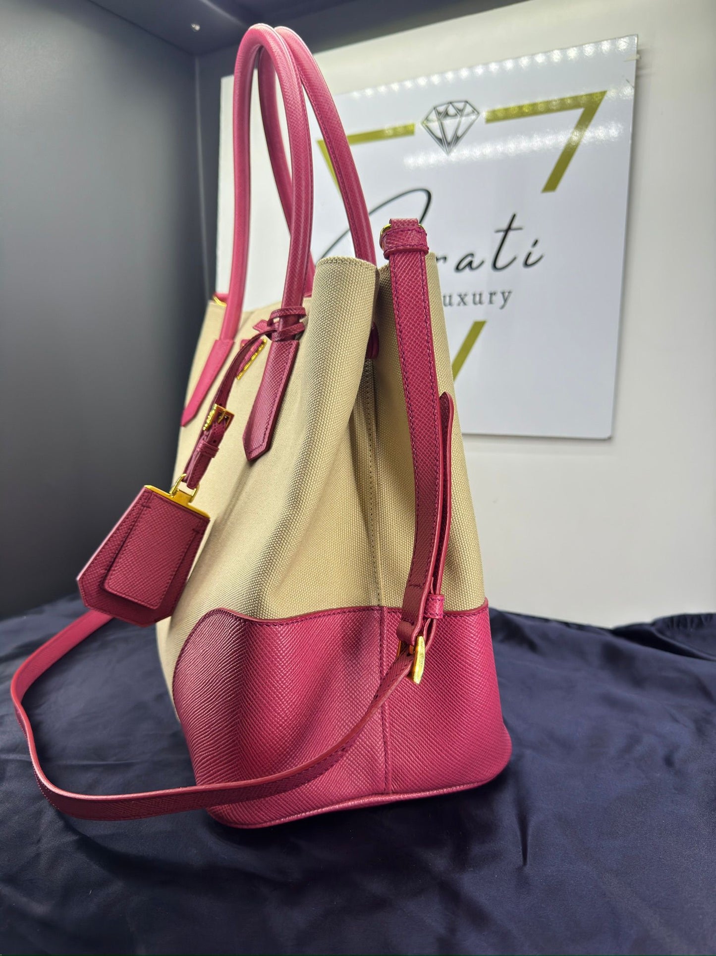 Prada Canapa + Saffiano Double Bag