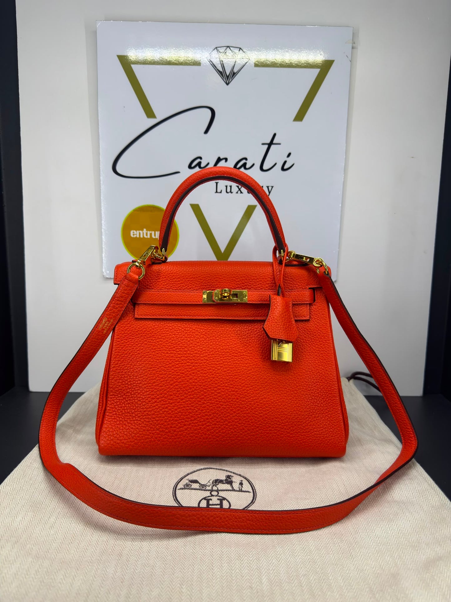 Hermès Kelly Sellier 25  in pelle Epsom