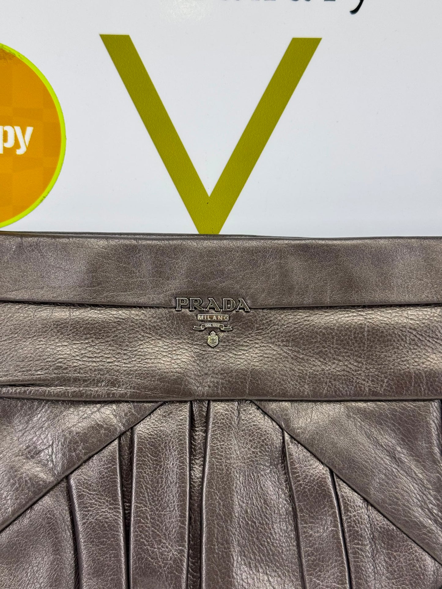 Prada Pleated Nappa Clutch