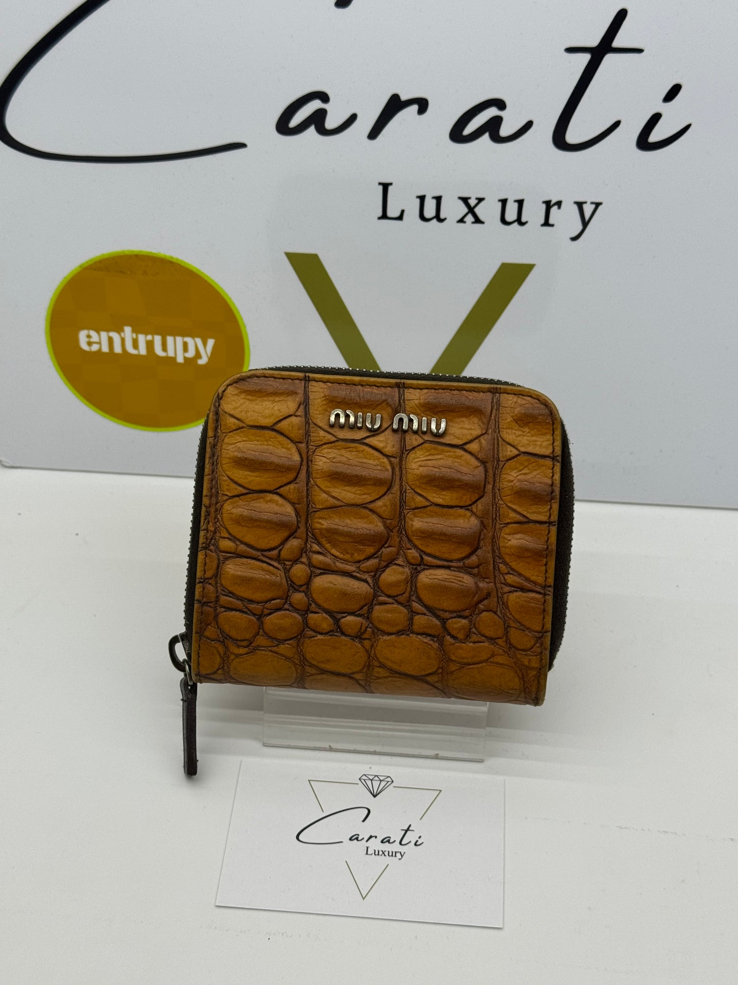 Miu Miu portafoglio compatto crocodile