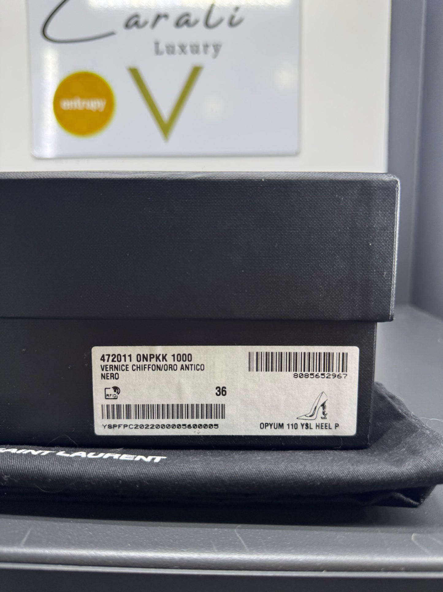 Saint Laurent DÉCOLLETÉ OPYUM CON TACCO DORATO IN VERNICE