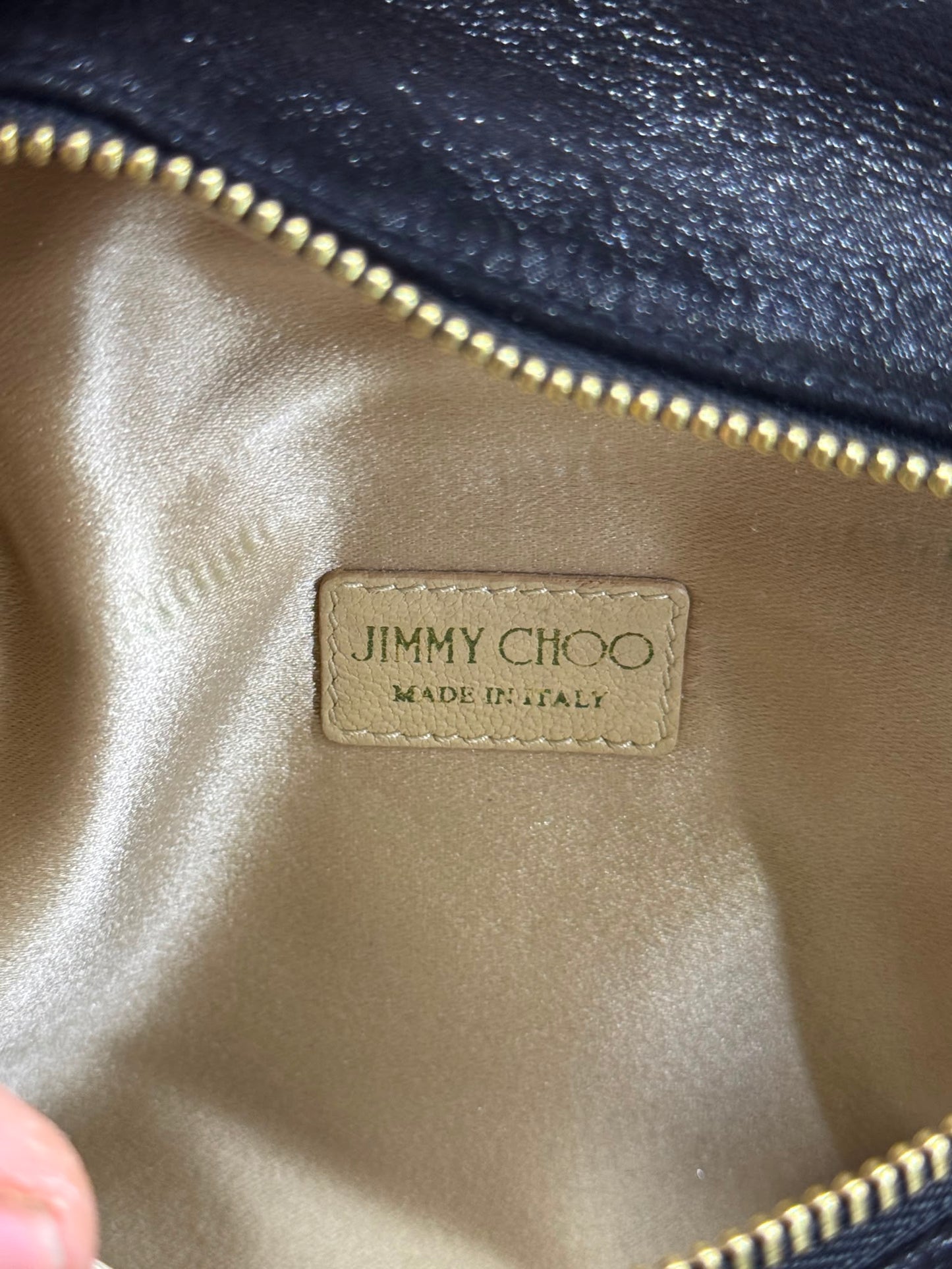 Jimmy Choo  Chandra Shimmer Suede Crystal Clutch