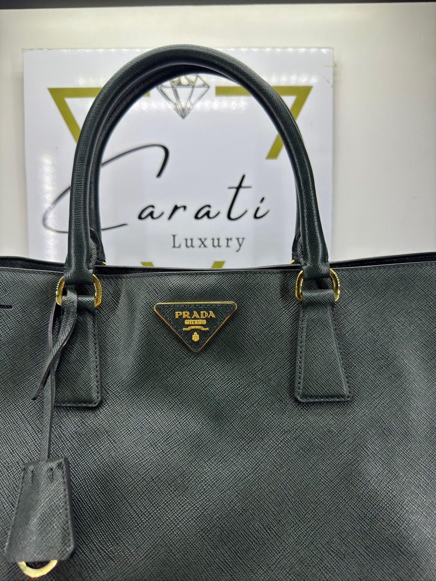 Prada Galleria in pelle Saffiano smeraldo