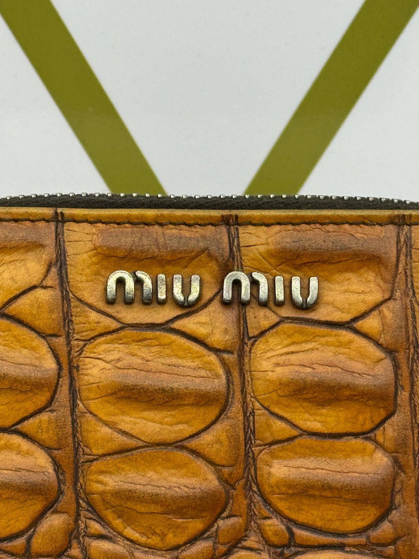Miu Miu portafoglio compatto crocodile