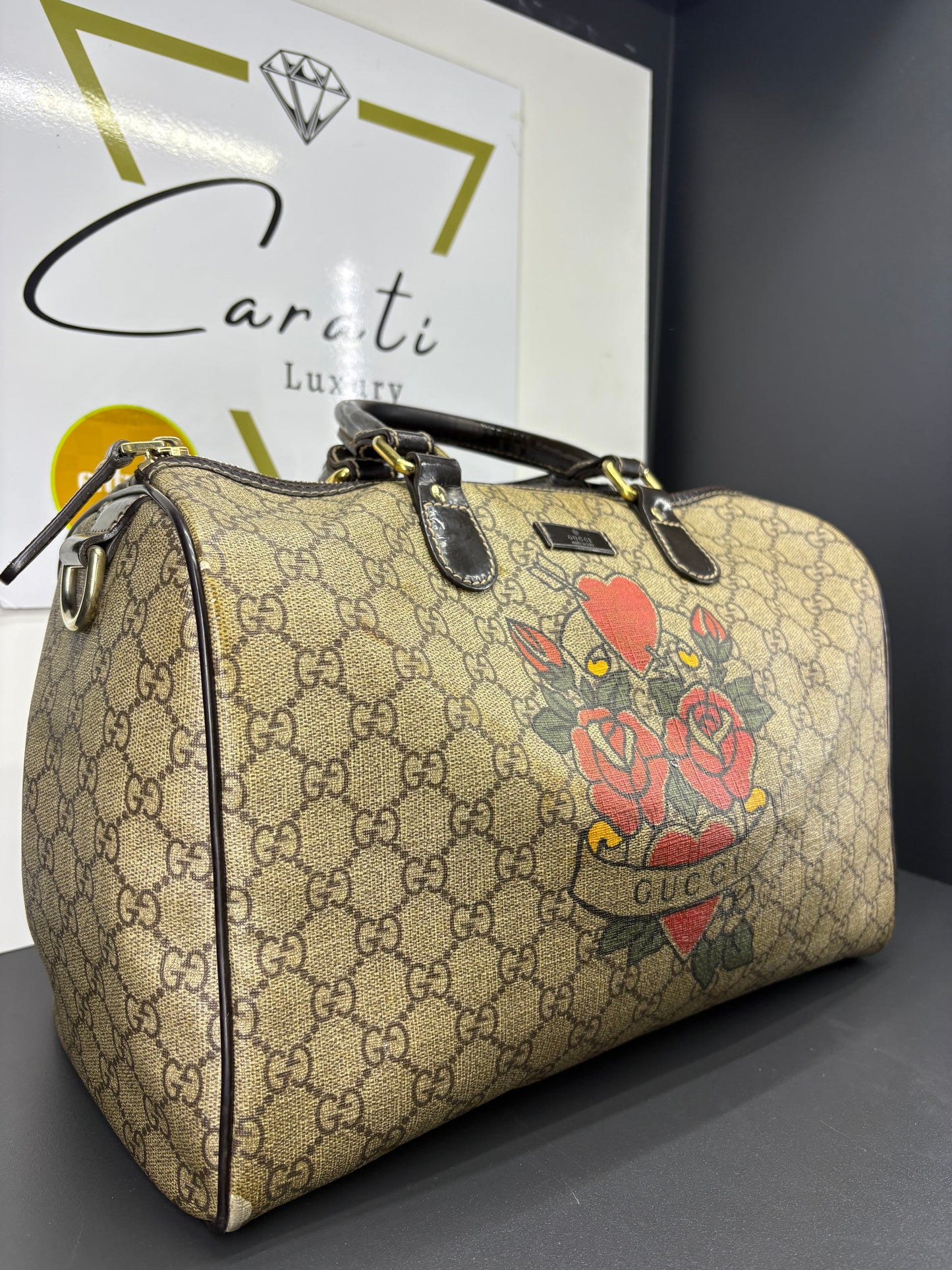 Gucci Joy Boston Bag "Tattoo Heart