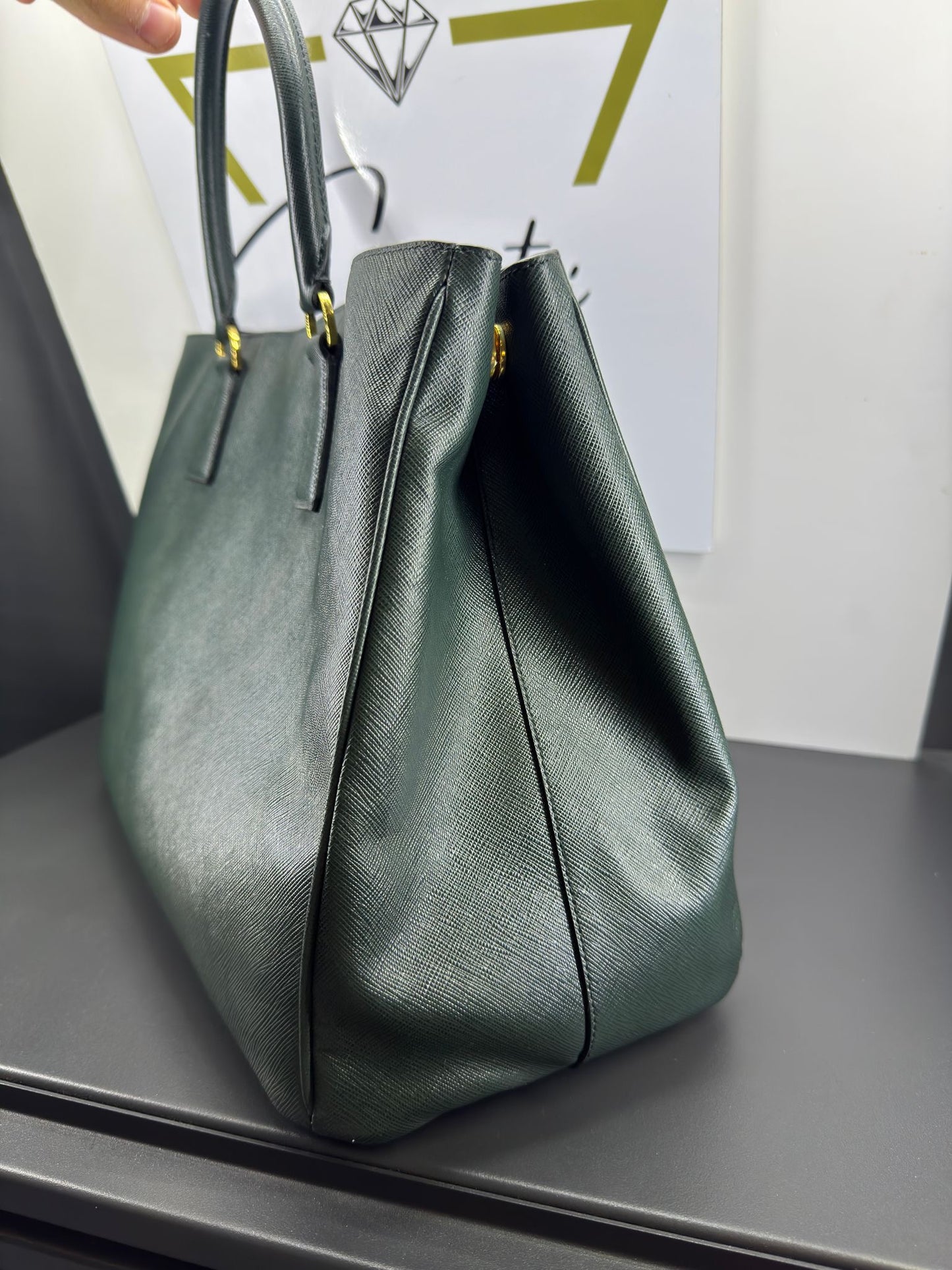 Prada Galleria in pelle Saffiano smeraldo