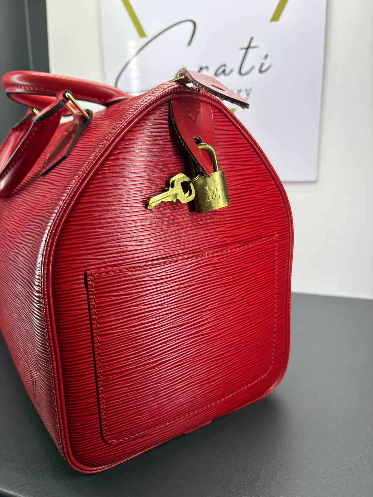 Louis Vuitton speedy pelle epi rossa