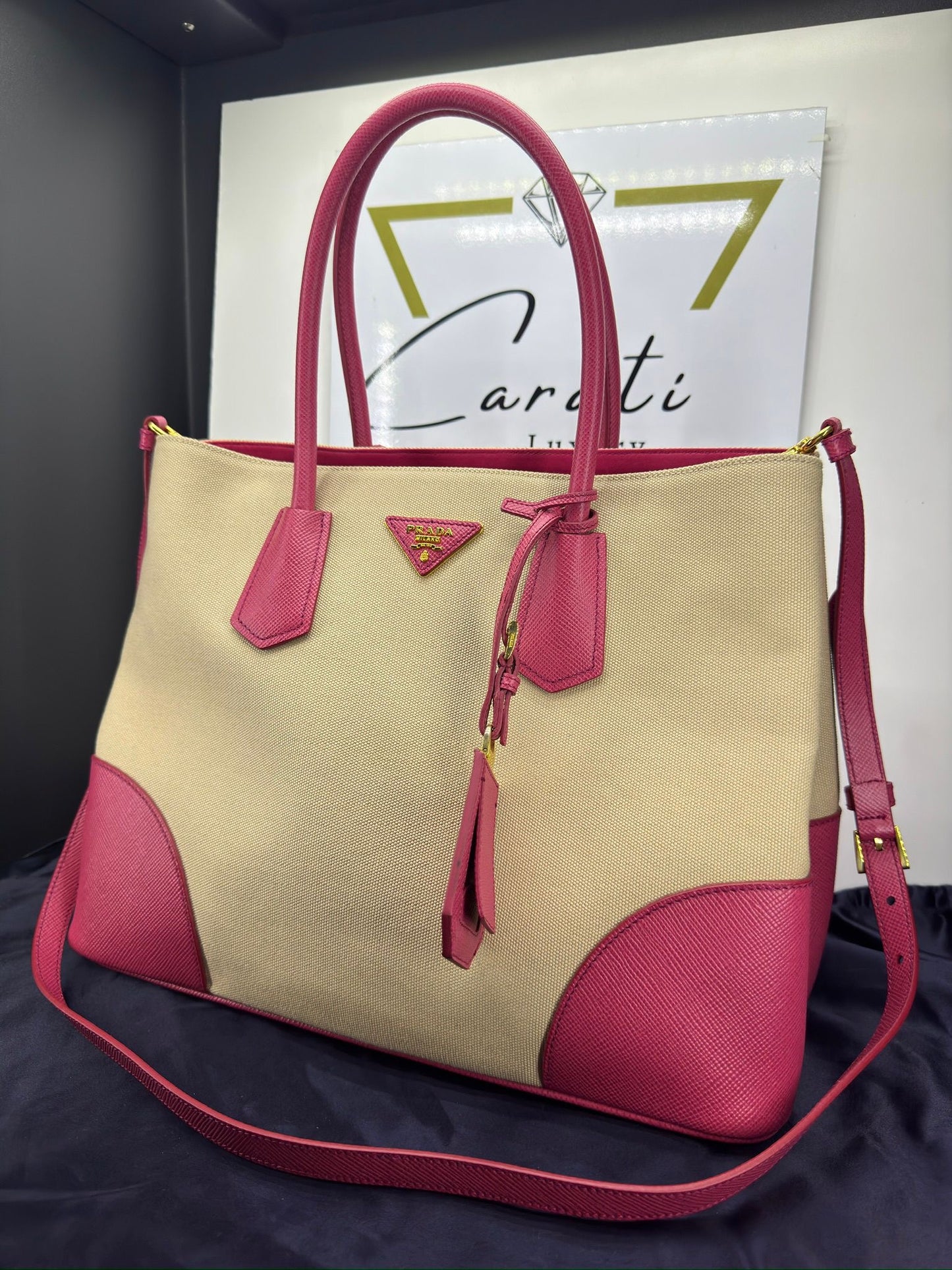 Prada Canapa + Saffiano Double Bag