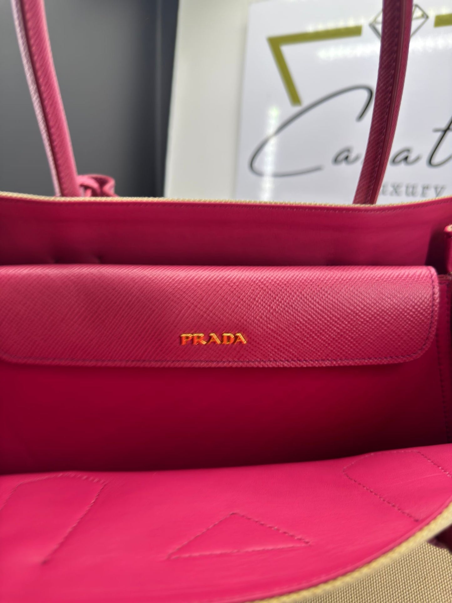 Prada Canapa + Saffiano Double Bag