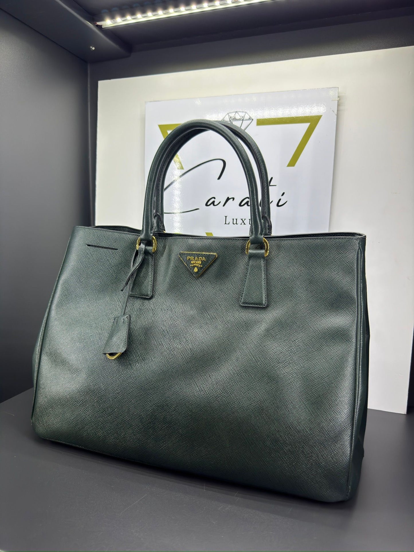 Prada Galleria in pelle Saffiano smeraldo