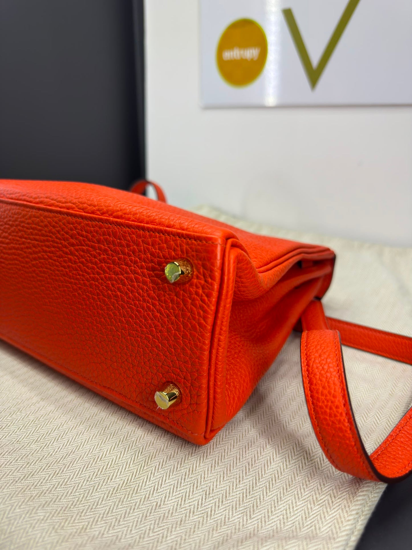 Hermès Kelly Sellier 25  in pelle Epsom