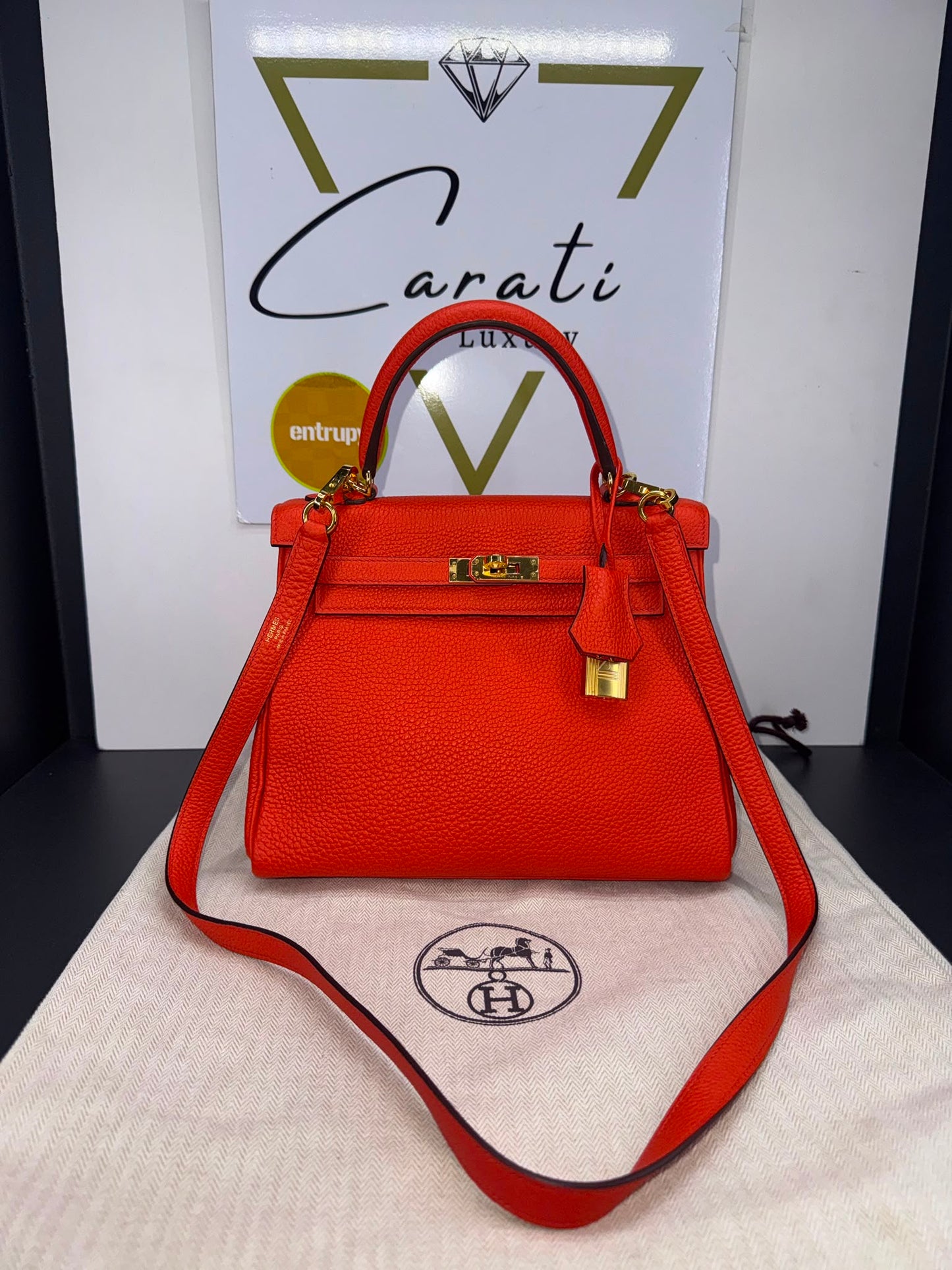 Hermès Kelly Sellier 25  in pelle Epsom