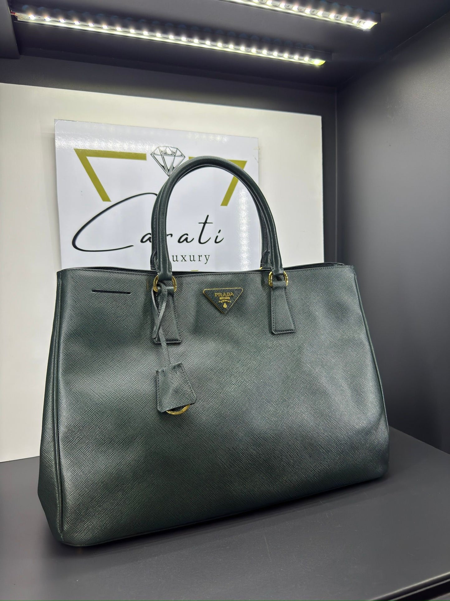 Prada Galleria in pelle Saffiano smeraldo