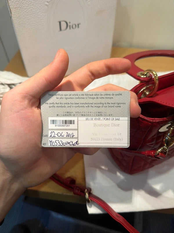 Dior Lady mini rossa